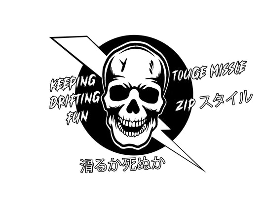 Drifting Skull XL Rear Window Sticker