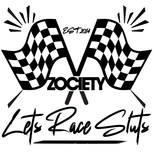 Lets Race Sluts XL Rear Window Sticker